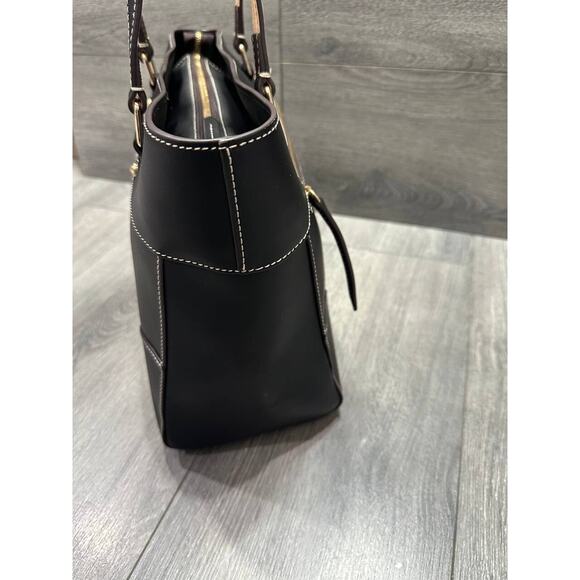 Dooney & Bourke Beacon Leather Zip Top Large Tote Black bag B000537 - Picture 8 of 15